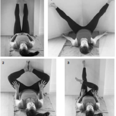 Variations of legs up the wall (viparita karani)