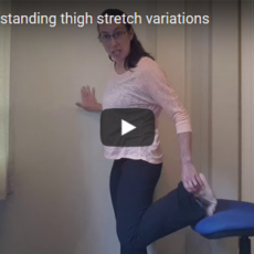 Yoga@work stretch for the thighs or quadriceps [video]