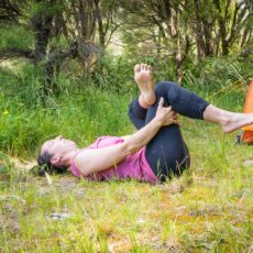 Stretching the glutes after a long cycle