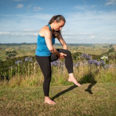 Stretching the upper back